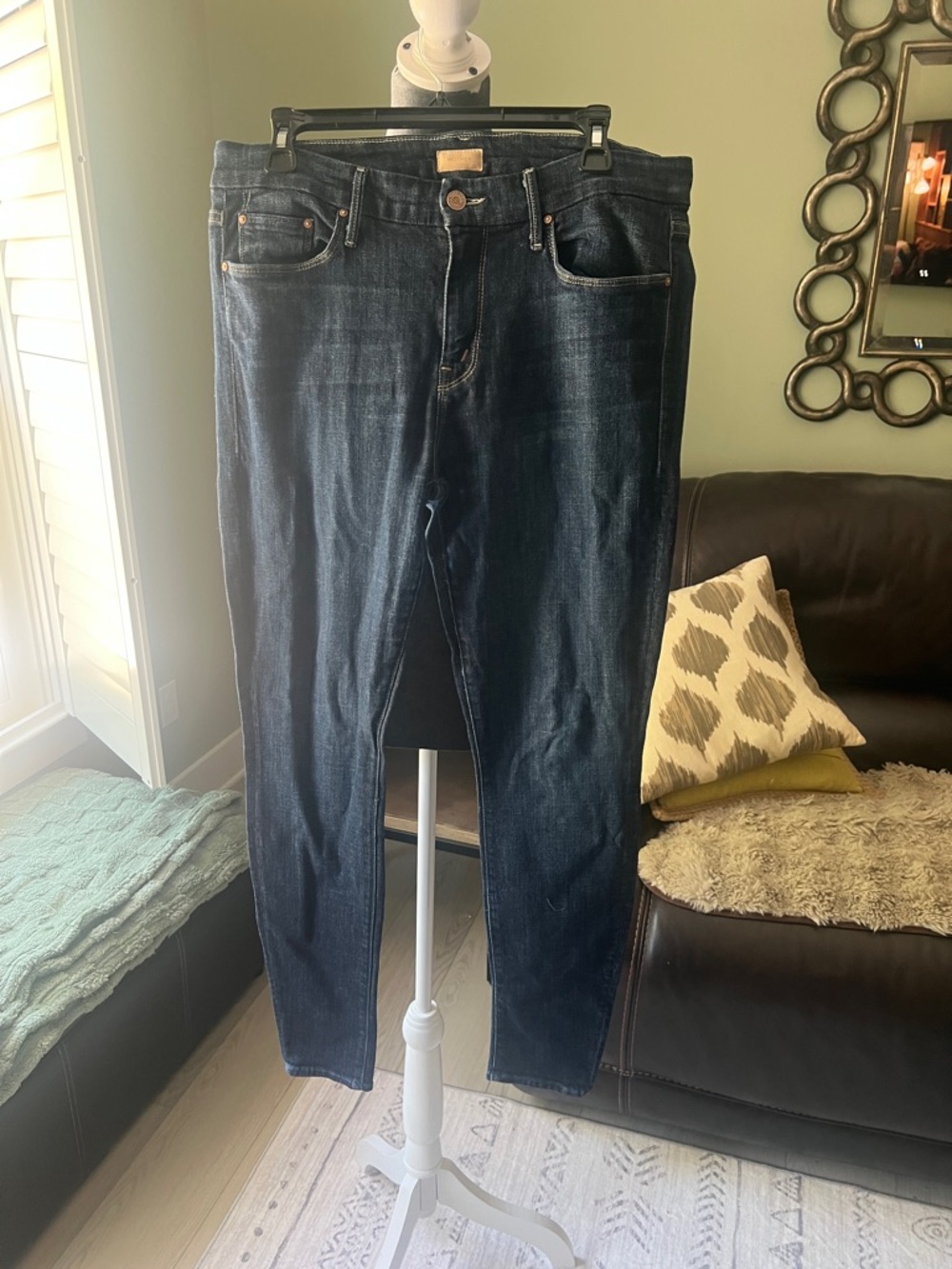 MOTHER Dark Indigo Blue Slim Jeans